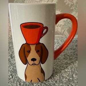 Dog Mug with Orange Handle